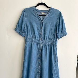 Called to Surf Chambray Button Midi Dress (Size M)